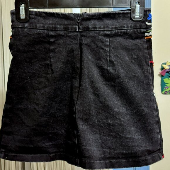 Lulus Multicolor Boho Don’t Stop The Party Embroidered Black Mini Skirt Sz XS - Picture 6 of 9